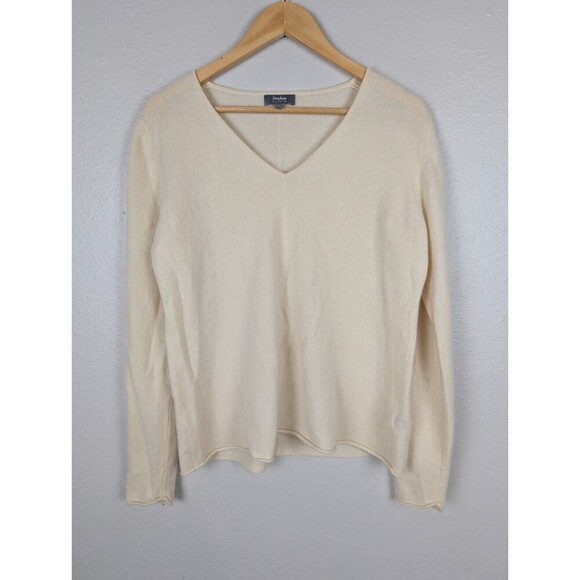 Neiman Marcus Cashmere Ivory V Neck Pullover Sweater XL - Picture 1 of 6